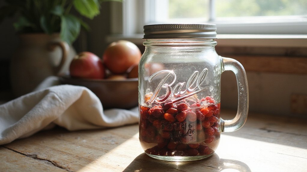 top sealed mason jars