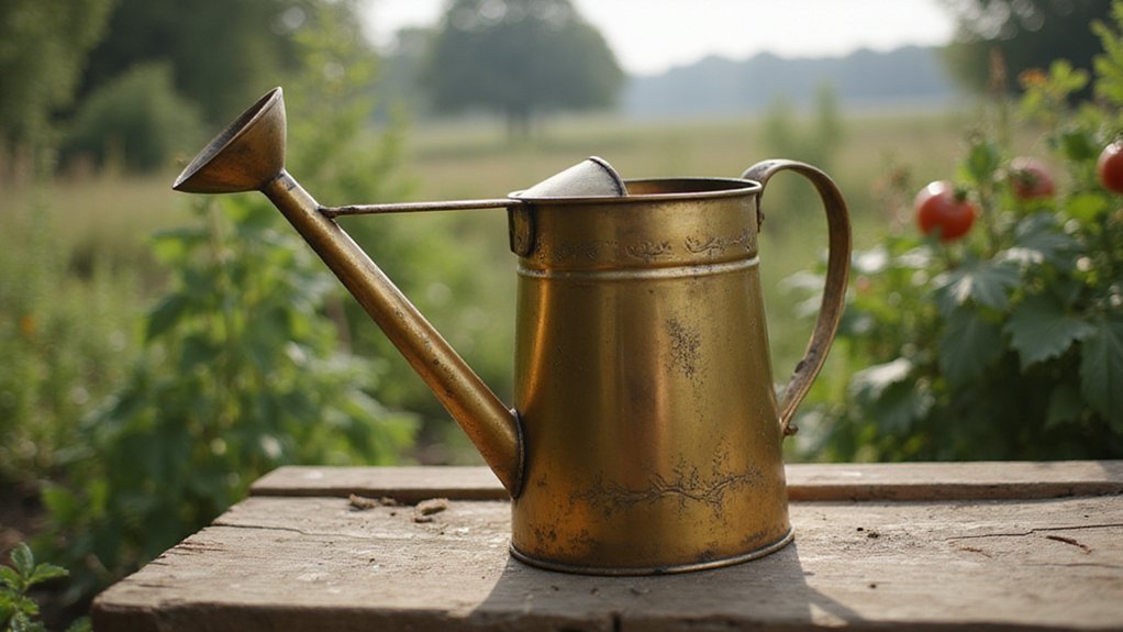vintage brass watering can